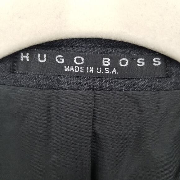 Hugo Boss Einstein Sigma Pure Wool Suit Coat 40L Mens 3 Button Blazer Charcoal - Picture 3 of 8